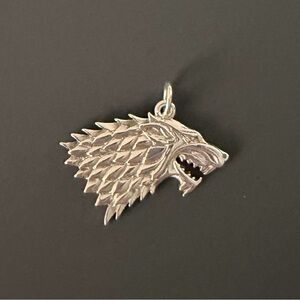 Sterling Silver DireWolf Head Pendant